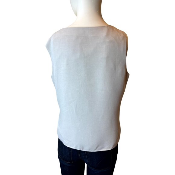 Rena Rowan Womens Blouse Top Sleeveless Embroidered Square Neck Gray Size 8 - Picture 2 of 6